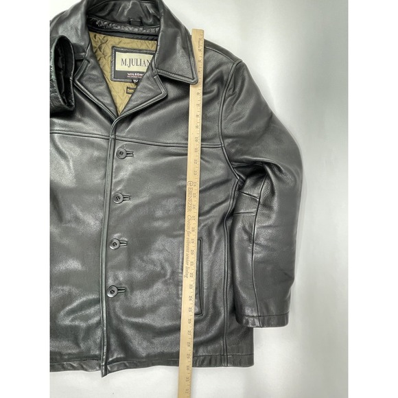 Vtg Wilsons M Julian Bomber Jacket Mens Large Black Button Quilted Thinsulate - Picture 11 of 12